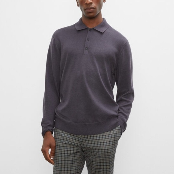 Club Monaco Merino Wool Polo Sweater - Picture 1 of 8